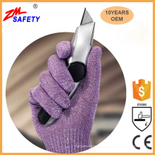 Factory promotion price EN388 certificate hppe kitchen level 5 cut resistant work gloves